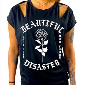 Beautiful Disaster Grace Cold Shoulder Tee